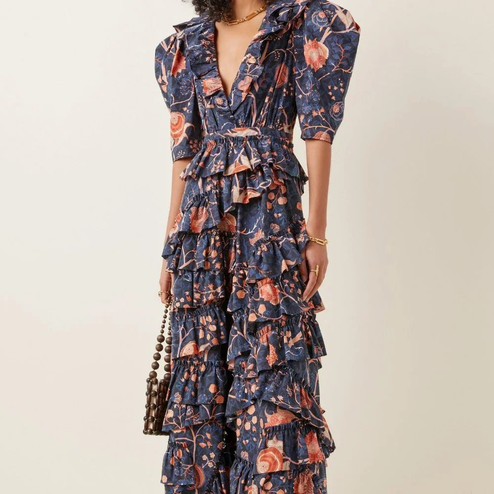 Ulla Johnson Aurora Ruffled Cotton Dress - Picture 1 of 6